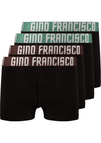 Pamuklu Esnek 4'lü Kutusuz Comfort Erkek Boxer - Green & Brown Collection