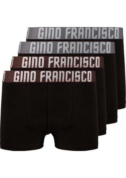 Pamuklu Esnek 4'lü Kutusuz Comfort Erkek Boxer - Gray & Brown Collection
