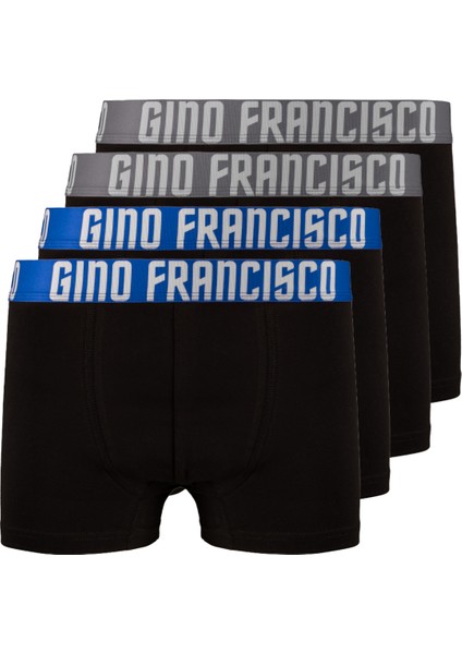 Pamuklu Esnek 4'lü Kutusuz Comfort Erkek Boxer - Gray & Blue Collection