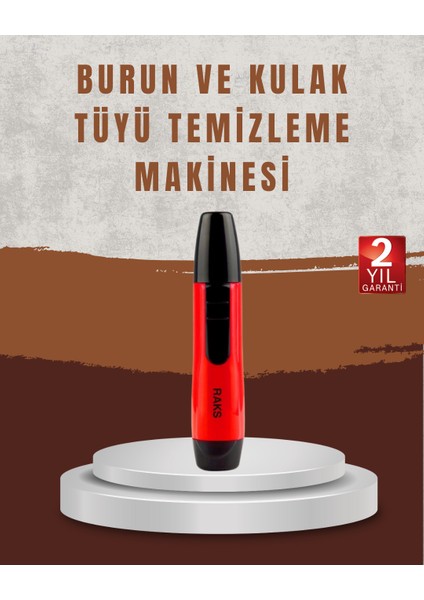 Raks Leo Burun Kulak Tüy Alma Makinesi 45 Dk Şarj Süreli Kırmızı - TGR5577-3648