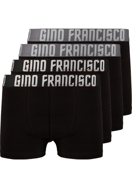 Pamuklu Esnek 4'lü Kutusuz Comfort Erkek Boxer - Gray & Black Collection