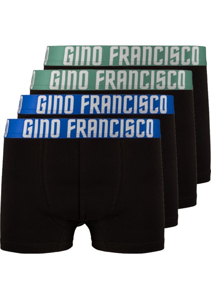 Pamuklu Esnek 4'lü Kutusuz Comfort Erkek Boxer - Blue & Green Collection