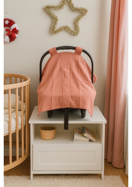 2 Kat Önden Çıtçıtlı %100 Pamuk Müslin Puset Örtüsü fiyatları