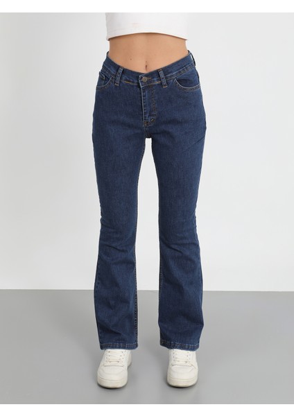 Lacivert Ispanyol Paça Pantolon modelleri