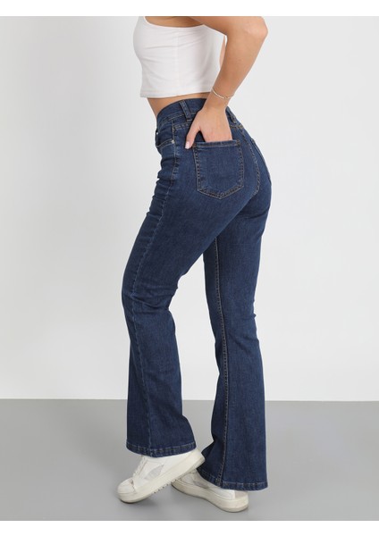 Lacivert Ispanyol Paça Pantolon fırsatları