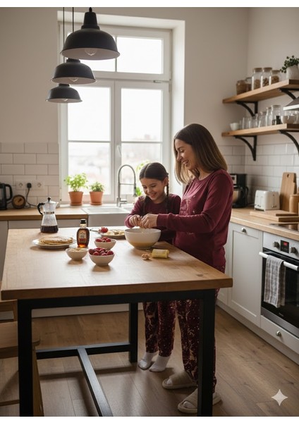 Anne Kız Pijama Takımı Yılbaşı Temalı Fransız Kadife Ekstra Yumuşak Rahat indirimleri