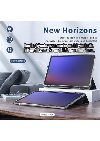 iPad 10.2 (8.nesil) Kılıf Desenli Uyku Modlu Kalem Bölmeli Standlı Avocado