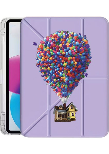 iPad Air 13 2025 M3 Kılıf Desenli Uyku Modlu Kalem Bölmeli Standlı Uçurtma Ev