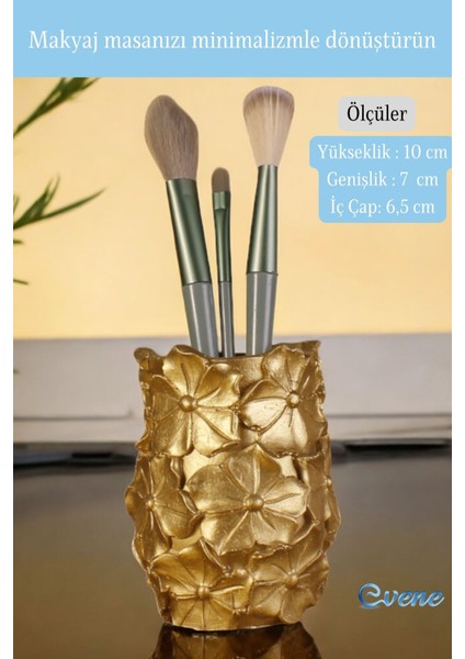 Şık Altın Renkli Makyaj Organizer ve Fırçalığı, Düzenleyici fiyatları