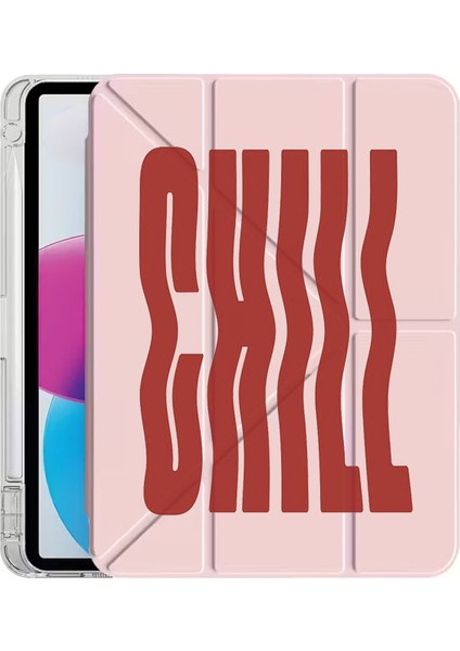 iPad Pro 12.9 2020 (4.nesil) Kılıf Desenli Uyku Modlu Kalem Bölmeli Standlı Chill