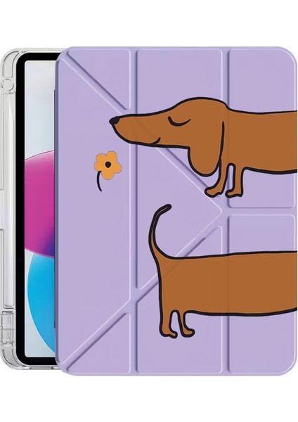 Samsung Galaxy Tab S9 11" Kılıf Temalı Uyku Modlu Kalem Bölmeli Standlı Sosis Köpek