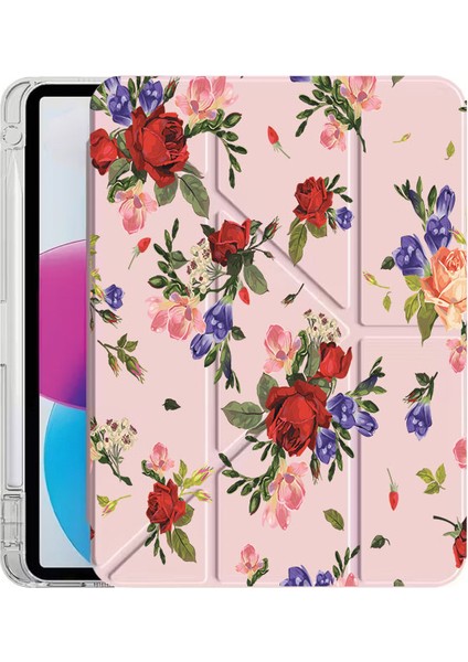 Apple iPad Air 11 2025 M3 Kılıf Desenli Uyku Modlu Kalem Bölmeli Standlı Arka Bahçem