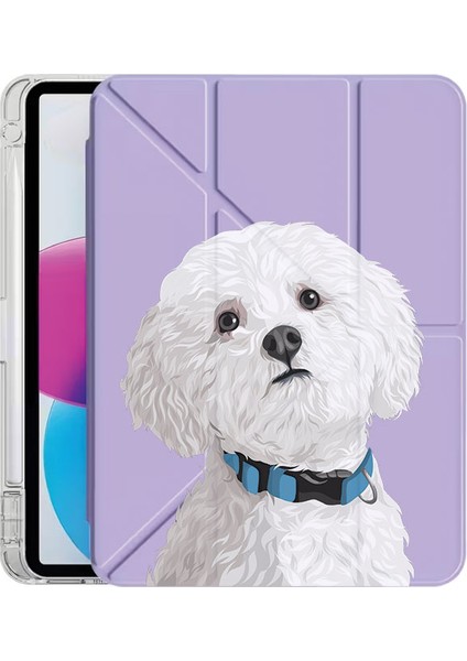 Galaxy Tab S10 Fe 10.9" (SM-X526B) Kılıf Uvbaskılı Uyku Modlu Kalem Bölmeli Standlı Kaniş