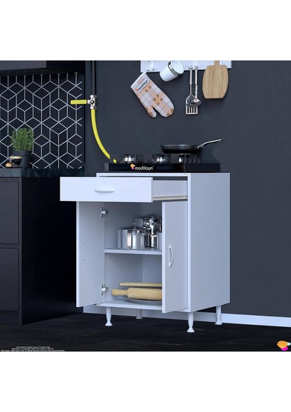 Nehir 65 cm Mutfak Dolabı Çok Amaçlı Ankastre Set Ocak Dolabı 65X88X48 cm Raflı 2 Bölmeli Dolap indirimleri