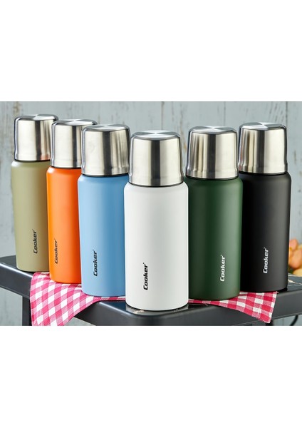 0.75LT Dağci Termos Renkli̇ Çi̇ft Ci̇darli Paslanmaz Çeli̇k - Sizdirmaz Kapak = Bardak (5422)