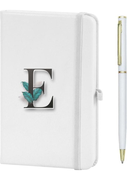 E Harfi Çiçek Baskılı Defter