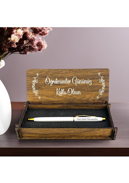 Öğretmenler Günü Kişiye Özel Kalem ve Ahşap Kutu modelleri