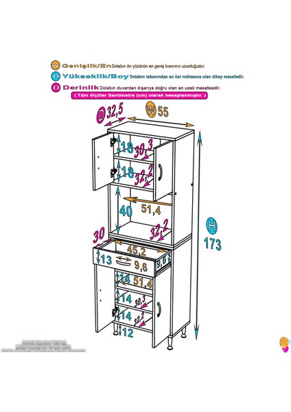 Lora Beyaz Dolap 55 cm Genişliği ve 173 cm Yüksekliği Ile Dikey Depolama Ünitesi 55X173X32,5 cm fiyatları