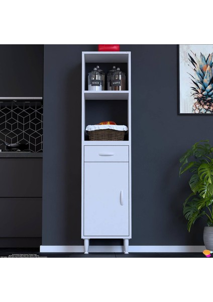 Lunera G:35 cm Beyaz Mutfak Dolabı Çok Amaçlı Açık Bölmeli Fırın Mutfak Dolabı 35X163,4X32,5 cm fırsatları