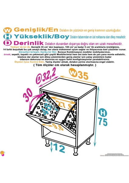Sare 35 cm Beyaz Sepetli Banyo Dolabı,mutfak Dolabı 35X75X32,5 cm Oyuncak Sepeti Çok Amaçlı Dolap fiyatları