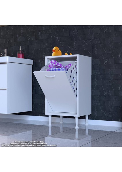 Sare 35 cm Beyaz Sepetli Banyo Dolabı,mutfak Dolabı 35X75X32,5 cm Oyuncak Sepeti Çok Amaçlı Dolap