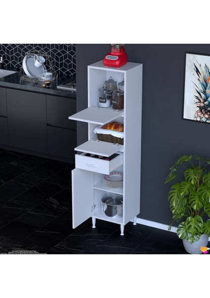 Solaira 35 cm Genişlik Kapaklı Mutfak Dolabı 3 Kapaklı, Çekmeceli Çok Amaçlı Mutfak/banyo Dolabı indirimleri