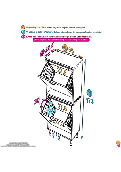 Veluna 35 cm Kirli Çamaşır Sepetli Dolap Banyo Dolabı Beyaz 35X173X32,5 cm 2 Sepetli Dolap fiyatları