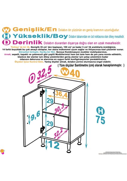 Arden 40 cm Beyaz 2 Bölmeli Banyo Düzenleyici Dolap 1 Raflı Çok Amaçlı Mutfak Dolabı 40X75X32,5 cm fiyatları