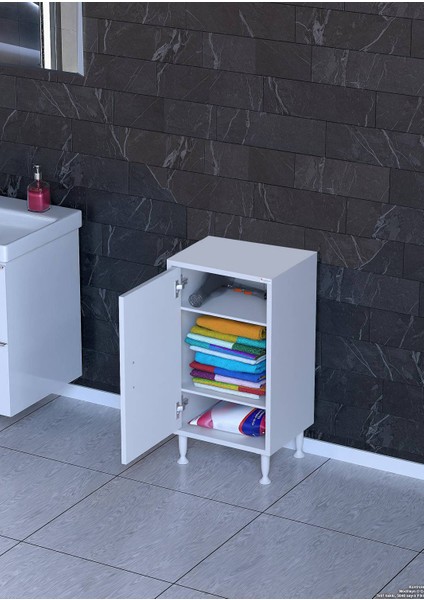Arden 40 cm Beyaz 2 Bölmeli Banyo Düzenleyici Dolap 1 Raflı Çok Amaçlı Mutfak Dolabı 40X75X32,5 cm modelleri