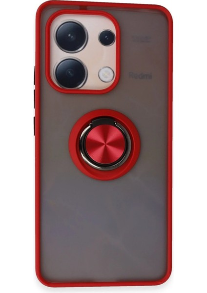 Xiaomi Redmi Note 13 4g Kılıf Montreal Yüzüklü Silikon Kapak - KIRMIZI-(5796 - TGR1263-1547