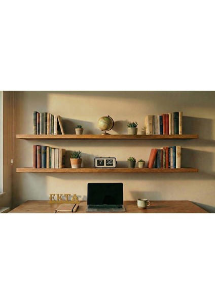 2li Uçan Raf Duvar Rafı Duvar Kitaplık Raf Seti Duvar Aksesuarı (2 Adet 100X18CM)