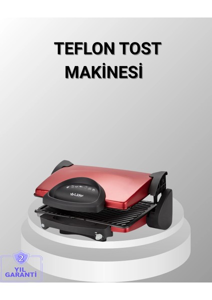 Tost Makinesi Kırmızı Döküm Plaka 6+ Dilim Çok Kapasiteli Izgara