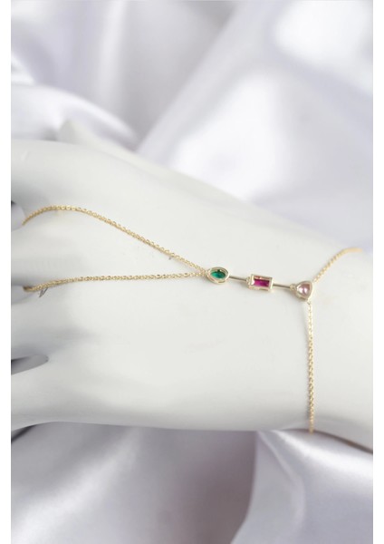 Pirinç Renkli Zirkon Taşlı Model Gold Renk Şahmeran