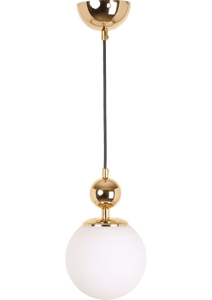 Beyaz Camlı Gold Kaplama Misket Avize, Şık ve Modern Aydınlatma