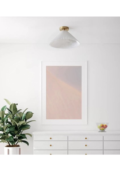 Modern Tasarımlı Metal Gövde Krem Kumaş Plafonyer Avize fiyatları