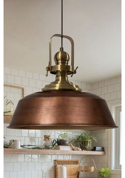 Bakır Renkli Modern Spor Avize, Tekli Sarkıt, Şık Tasarım