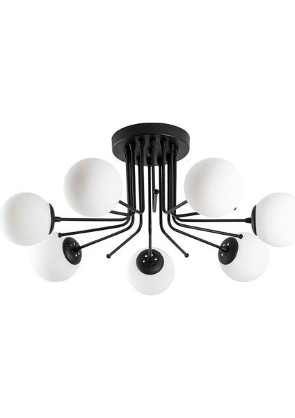 Modern Spor Tarzda Yedi Kollu Siyah Avize, Şık ve Şık Aydınlatma Seçeneği