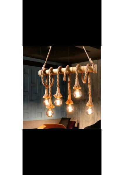 Doğal Bambu Halatlı Zarif Avize ile Şıklık ve Doğallık Buluşuyor