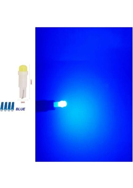 (4xadet) 1 Set 12V LED Mını Dipsiz T5 Blue (Mini Dipsiz Ampul Mavi) fırsatları