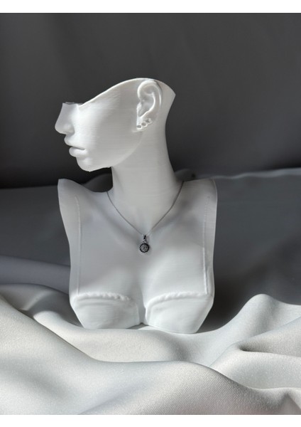 Zirkon Kolye Silver Renk