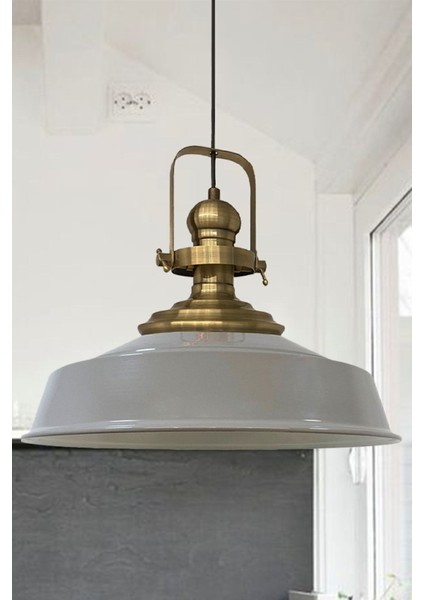 Gri Eskitme Tekli Sarkıt Avize, Retro Tarz, Restoran ve Cafe Aydınlatması