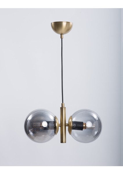 Şık Eskitme Kaplama Füme Camlı Modern Avize