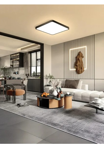 18W Siyah Kare Metal LED Panel, Salon ve Yatak Odası Için Aydınlatma
