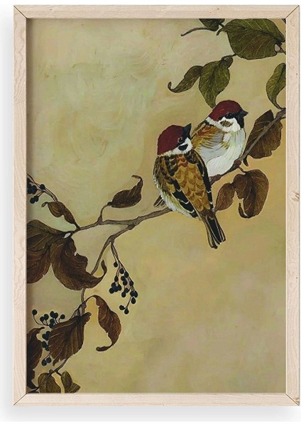 Kuş Ahşap Çerçeveli Tablo