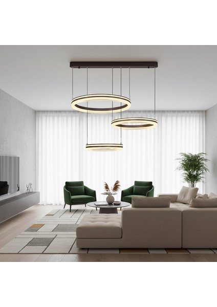 Şira 3'lü Sarkıt Avize, Kahve, Modern Tasarım, Şık Aydınlatma, Dekorasyon fiyatları