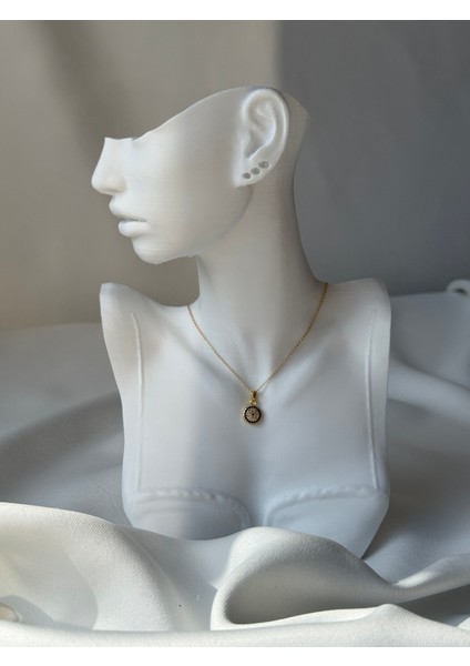 Zirkon Kolye Gold Renk