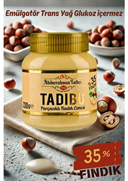 Tadıbu Parçacıklı Fındık Ezmesi 330 gr 2 Li %35 Fındık İçeren Doğal Lezzet fırsatları