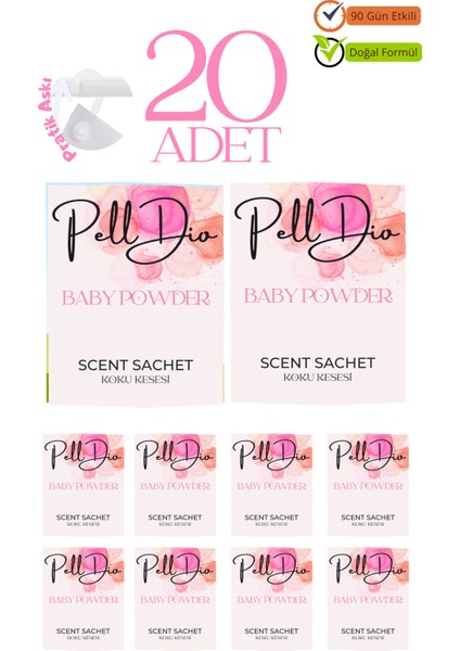20'li Baby Powder Ayakkabılık Dolap ve Çekmece Parfümlü Kese Kokusu Oda Koku Kesesi