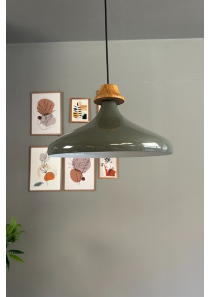 Antrasit Ahşap Boncuk Sarkıt Avize, Şık ve Modern Aydınlatma