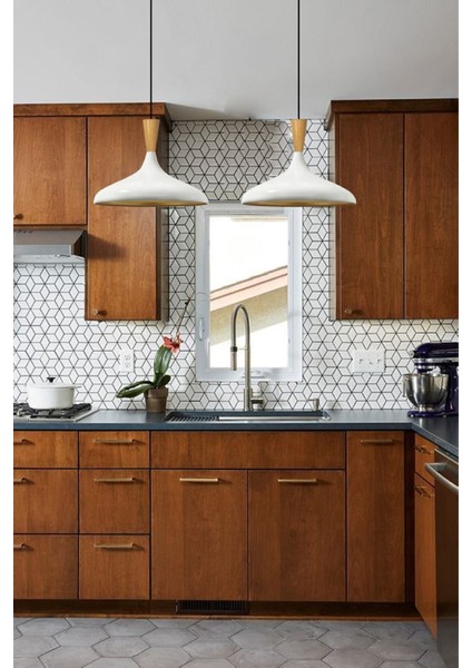 Beyaz Ahşap Huni Sarkıt Avize, Salon, Mutfak, Cafe Aydınlatma fiyatları